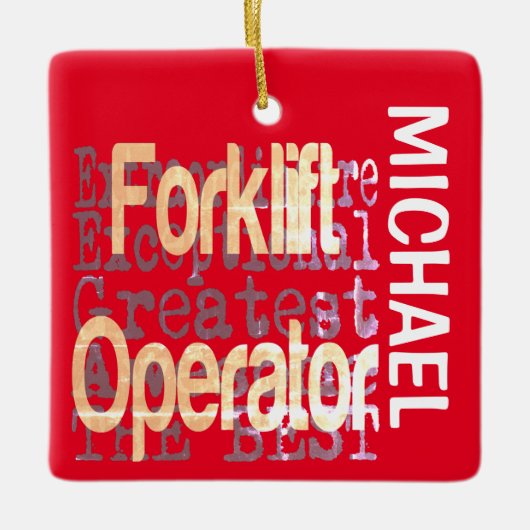 Forklift Operator Extraordinaire CUSTOM Keramisch Ornament (Voorkant)