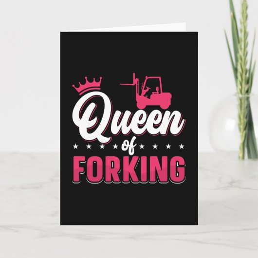 Forklift Operator Queen Of Forking Driver Truck Kaart (Voorkant)