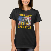 Forklift Operator US Flag T-shirt (Voorkant)