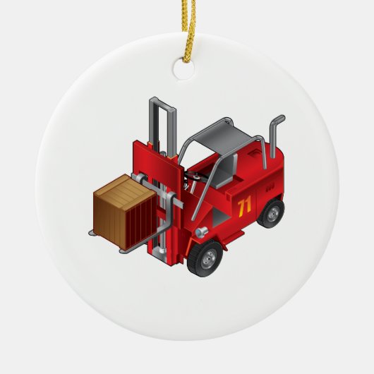 Forklift Truck Keramisch Ornament (Voorkant)
