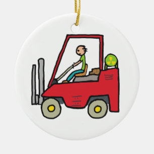 Forklift Truck Keramisch Ornament