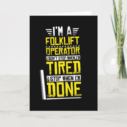 Forklift Truck Warehouse Clerk Kaart (Voorkant)