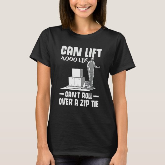 forklift user pallet truck cant govover it warehoi t-shirt (Voorkant)
