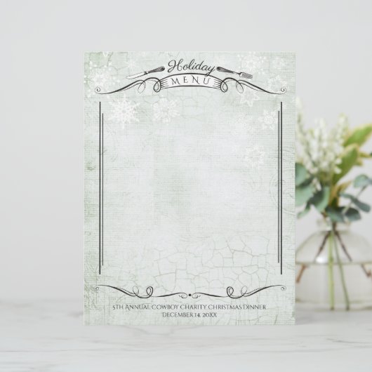 Forkmes met kerstfeestmenu borstkop (Staand voorkant)