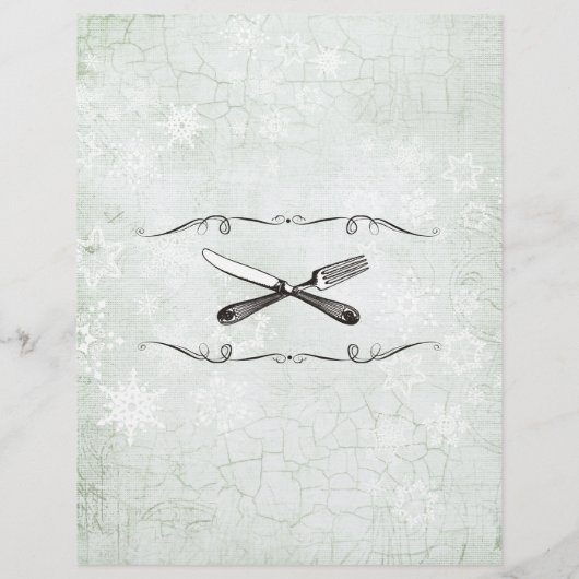 Forkmes met kerstfeestmenu borstkop (Achterkant)