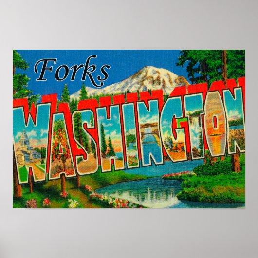 Forks, Washington - grote letterscènes Poster (Voorkant)