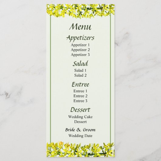 Forma Citrinum Orchideeën Menu... Menu (Voorkant)
