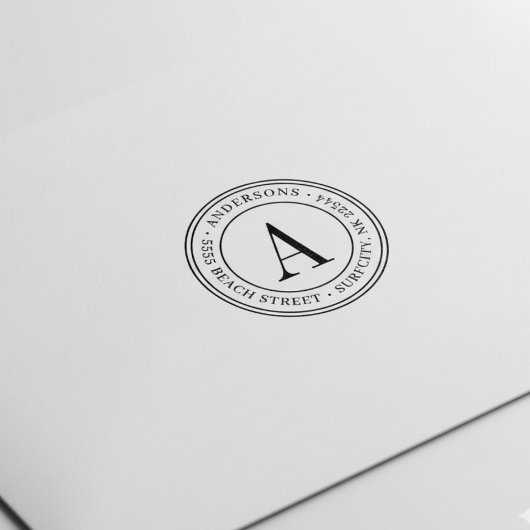 (FORMAAT GEWIJZIGD) Elegant monogram Retouradres Z Zelfinktende Stempel