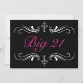 Formal Black 21e anniversaire Invitation (Devant)