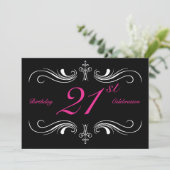 Formal Black 21e anniversaire Invitation (Debout devant)