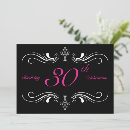Formal Black 30e anniversaire Invitations (Debout devant)