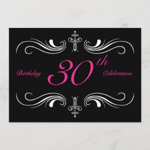Formal Black 30e anniversaire Invitations