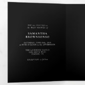 Formal Black Modern Baby Shower Drieluik Kaart (Binnenzijde eerst)