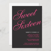 Formal Black Sweet 16 Invitations (Devant / Derrière)