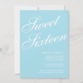 Formal Blue Sweet 16 Invitations (Devant)