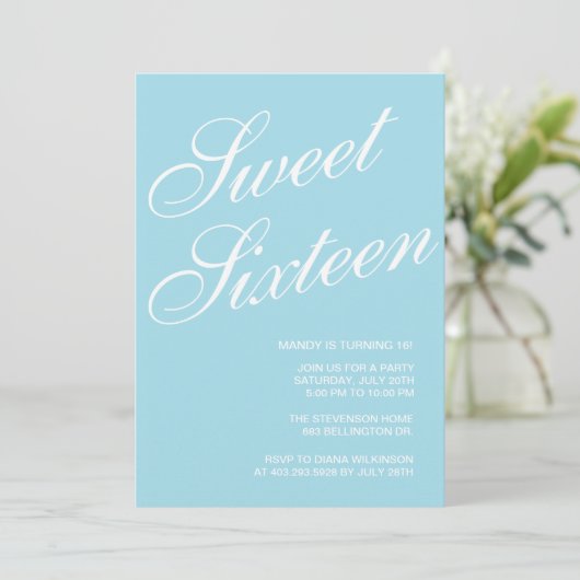 Formal Blue Sweet 16 Invitations (Debout devant)
