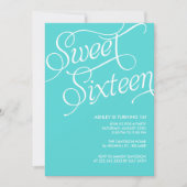 Formal Blue Sweet 16 Invitations (Devant)