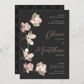 Formal Botanicial Dogwood Zwart Roos Kaart (Voorkant / Achterkant)