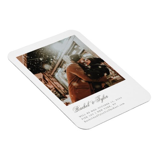 Formal Caption Wedding Engagement Save the Date Magneet (Rechterzijde)