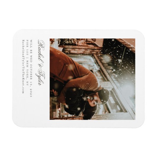 Formal Caption Wedding Engagement Save the Date Magneet (Horizontaal)
