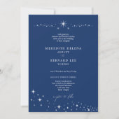 Formal Celestial Elegant Blue Wedding Details and Kaart (Voorkant)