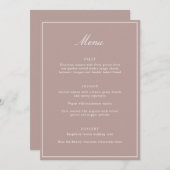 Formal Classic Border Mauve Script Elegant Wedding Menu (Voorkant / Achterkant)