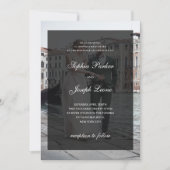 Formal Classic Dark Overlay QR Code Photo Wedding Kaart (Voorkant)