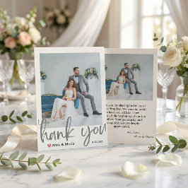 Formal Classic Wedding Photo Thank You Card Bedankkaart