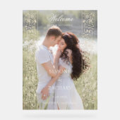 Formal Ecru Scrollwork Photo Wedding Welcome (Recto)