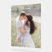 Formal Ecru Scrollwork Photo Wedding Welcome (Angle)