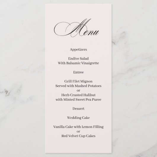Formal Elegant Calligraphy Menu (Voorkant)