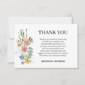 Formal Floral Crest Monogram Wedding Bedankkaart (Voorkant)