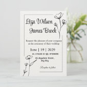 Formal Floral Crest Monogram Wedding Invitation (Debout devant)