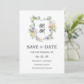 Formal Floral Monogram Crest Wedding (Staand voorkant)