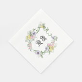 Formal Floral Monogram Crest Wedding Servet (Hoek)