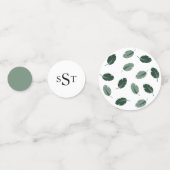 Formal Floral Tropical Green Leaf Wedding Confetti (Voorkanten)