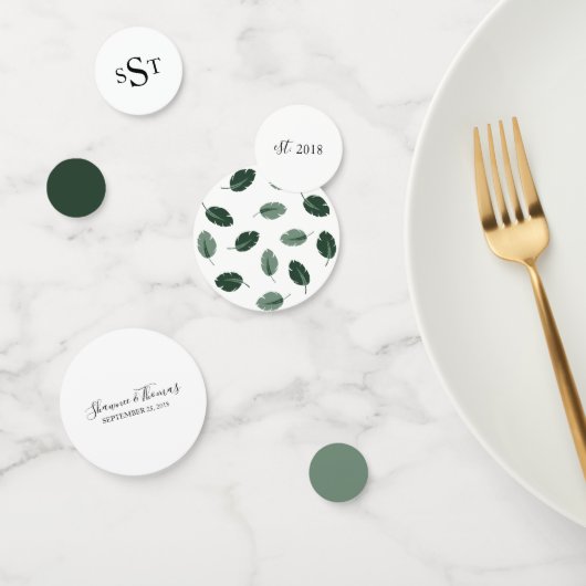 Formal Floral Tropical Green Leaf Wedding Confetti (Groep)