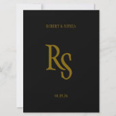 Formal Gold Black Tie Wedding Invitation (Dos)