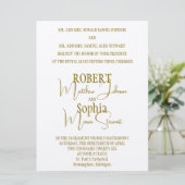 Formal Gold Black Tie Wedding Invitation (Debout devant)