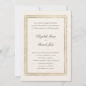 Formal Golden Lys Ecru Modern Classic Wedding Kaart (Voorkant)