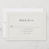 Formal Modern Classic Elevated Ecru Wedding RSVP (Voorkant)