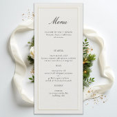 Formal Modern Classic Elevated Frame Ecru Wedding Menu