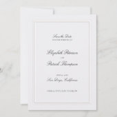 Formal Modern Classic Elevated Frame Pearl Wedding Save The Date (Voorkant)