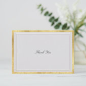 Formal Modern Classic Elevated Gold Ivory Wedding Bedankkaart (Staand voorkant)