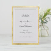 Formal Modern Classic Elevated Gold Ivory Wedding Save The Date (Staand voorkant)