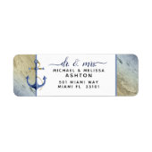 #Formal #Nautical Navy Blue & Gold #Waterverf Etiket (Voorkant)