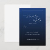 Formal Navy Blue RSVP Card (Devant / Derrière)