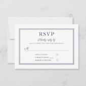 Formal Navy Blue Script Wedding RSVP Card (Devant)
