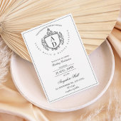 Formal Ornate Crest Monogram Wedding Invitation