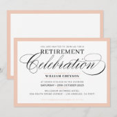 FORMAL PENSIONERING PARTY modern fancy blush roze Kaart (Voorkant / Achterkant)